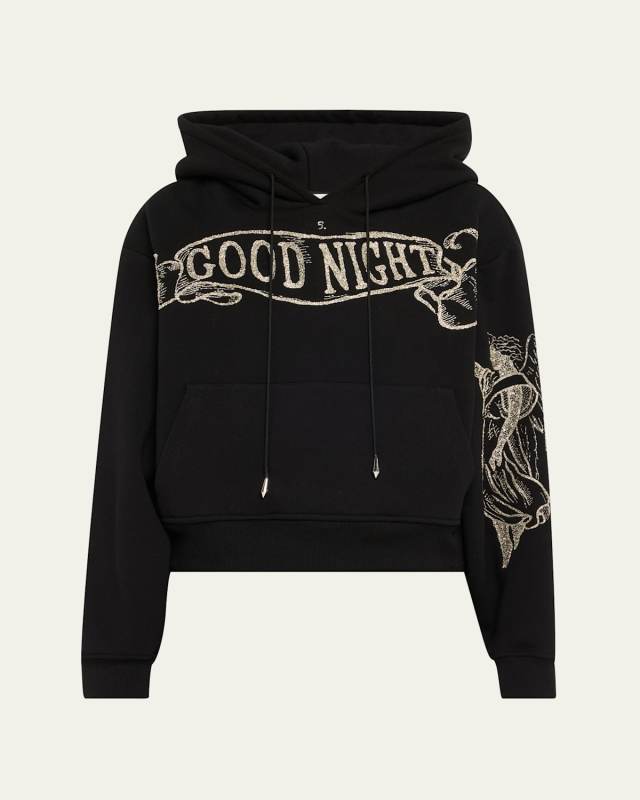 Good Night Embroidered Cropped Hoo